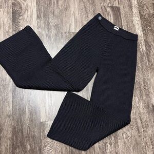 New SAKS Potts DESIGNER Rib Knit MERINO Wool ITALY Pants